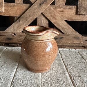 Handmade pottery signed Small Pitcher Creamer/Syrup (45)